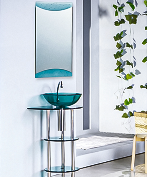 Multi-color and diverse,glass vanity wash basin with stainless steel stand cabinet JH-058