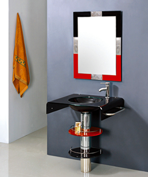 Toughened safety,glass vanity wash basin with stainless steel stand cabinet JH-113