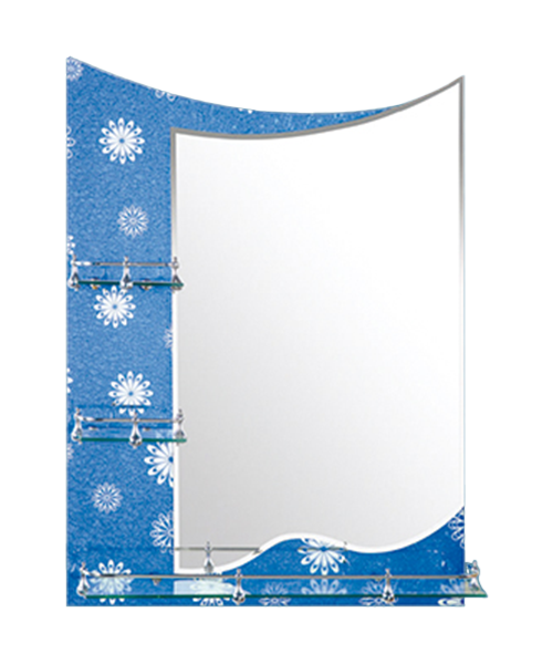 Crystal decals,double layer mirror,4MM, 5MM,Hot Sale Modern Style Bathroom Luxury Shower Room Simple Mirror Traditional Mirror With Shelf JH-1087H