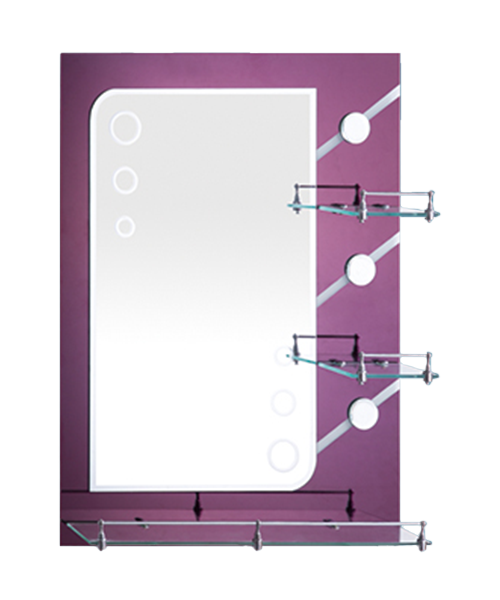 Partition mirror,crystal decals,4MM, 5MM,Hot Sale Modern Style Bathroom Luxury Shower Room Simple Mirror Traditional Mirror With Shelf JH-78073